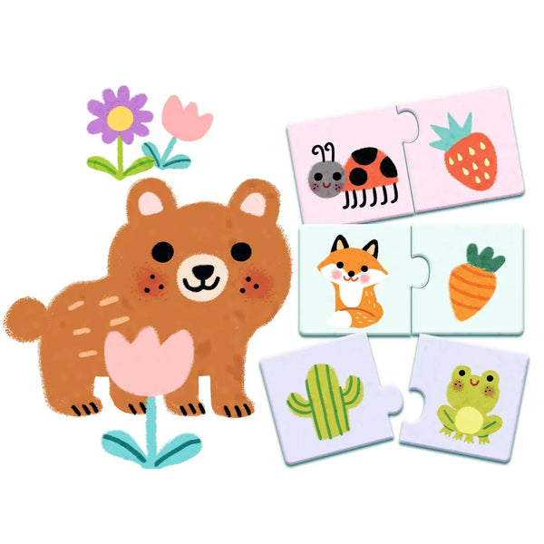 Colors Puzzle Duo Matching Activity Djeco Lil Tulips