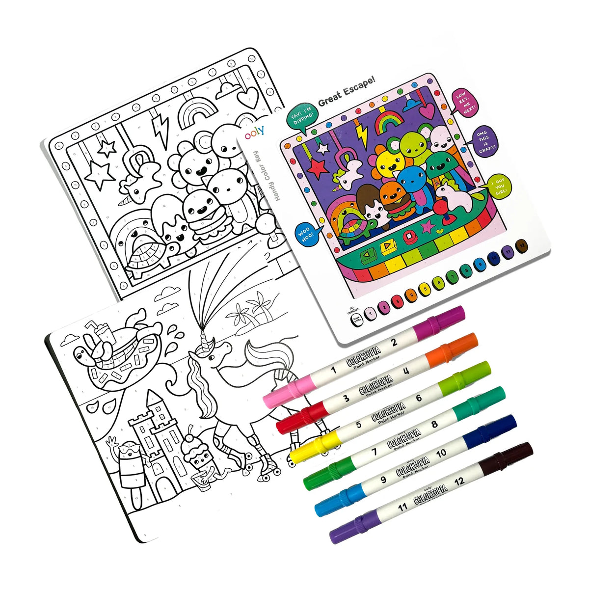 Colortopia Paint Marker By Number Kit - Unicorn Funland OOLY Lil Tulips