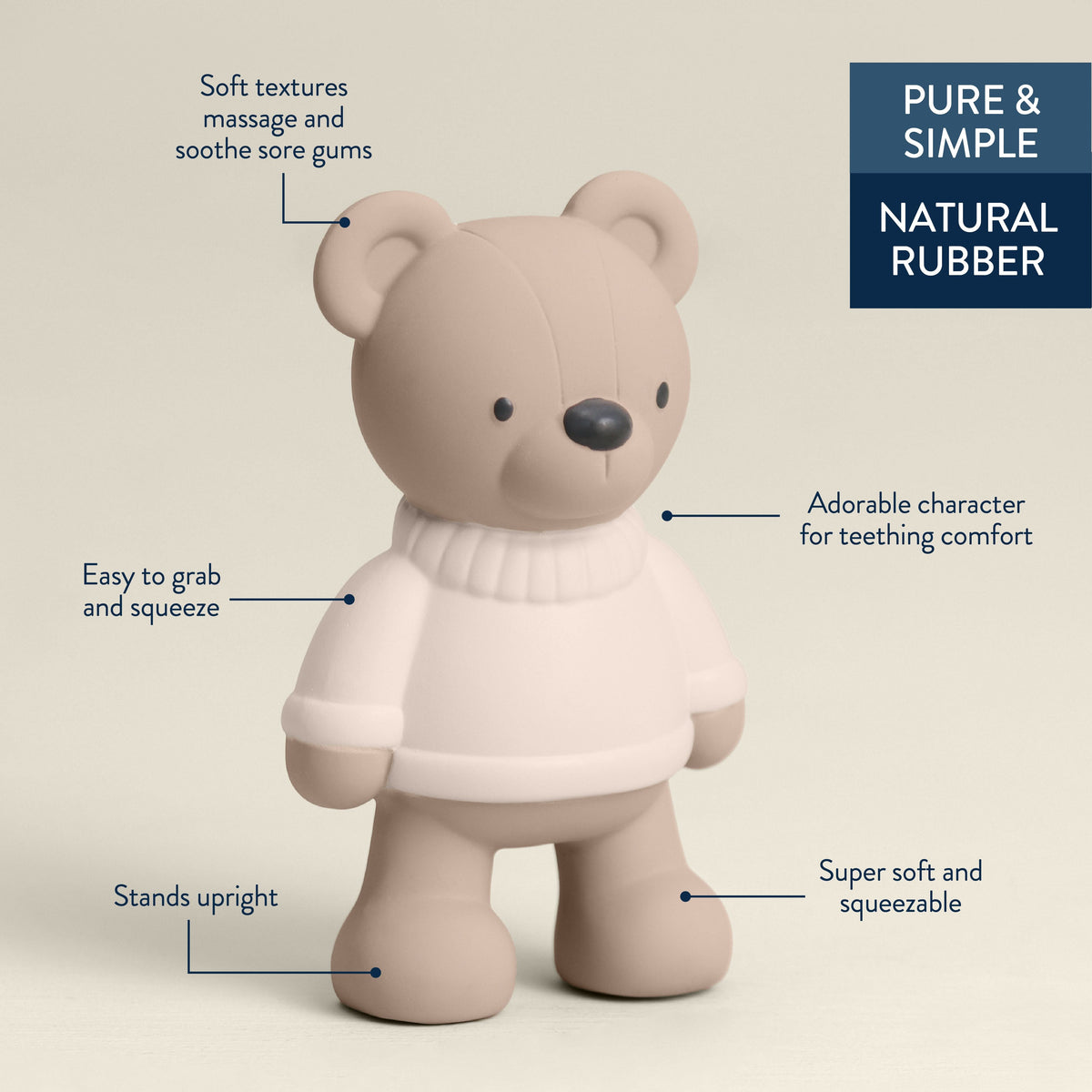 Comfort Crew Natural Rubber Teether – Bear Itzy Ritzy Lil Tulips
