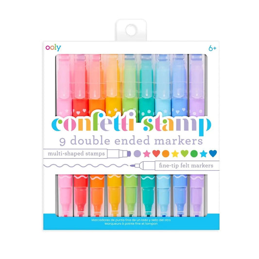 Confetti Stamp Double-Ended Markers - Set of 9 OOLY Lil Tulips