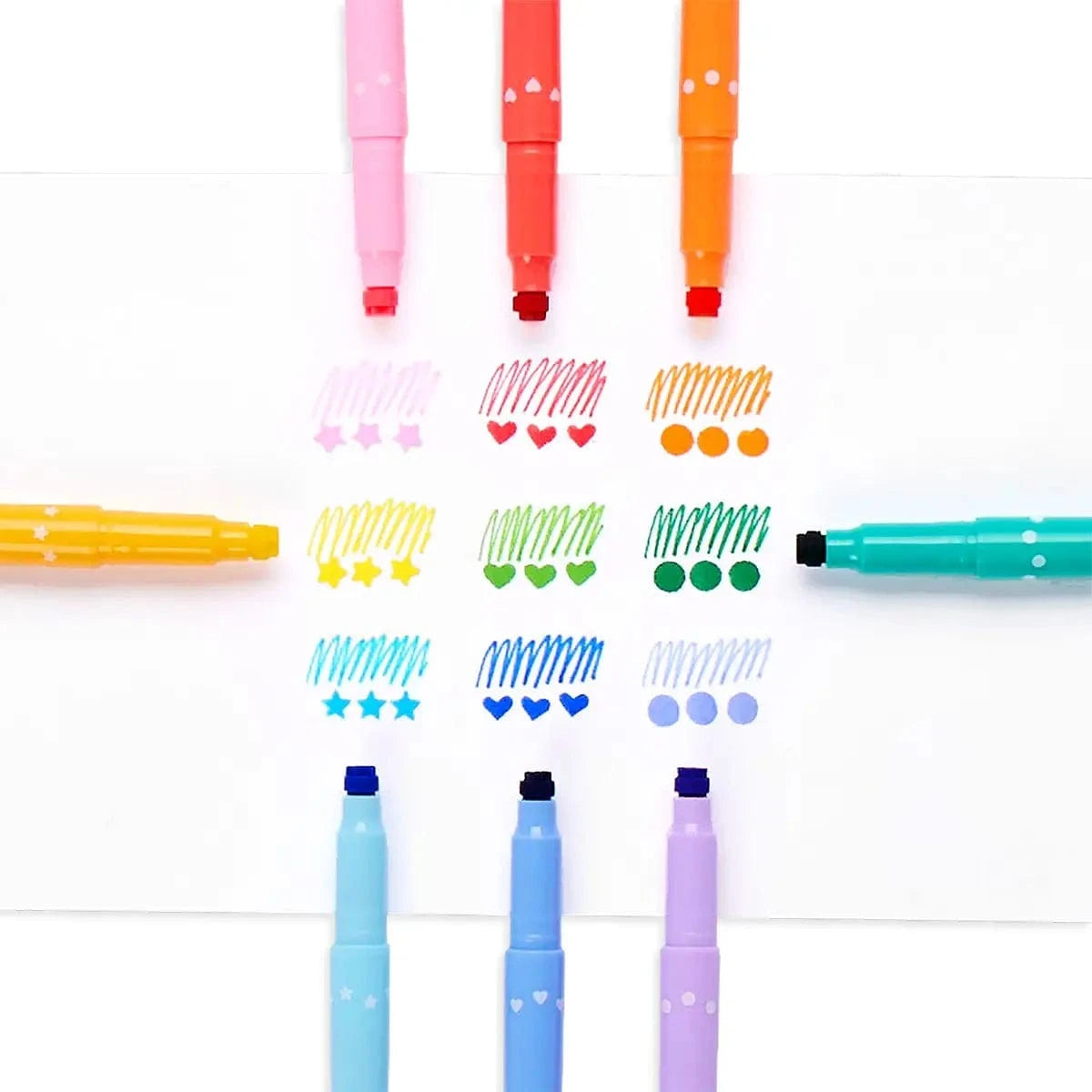 Confetti Stamp Double-Ended Markers - Set of 9 OOLY Lil Tulips
