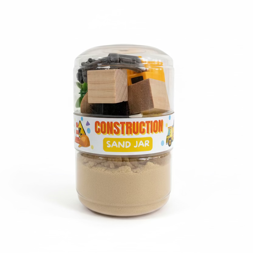 Construction Fun Sand Jar Play Play Dough Lil Tulips