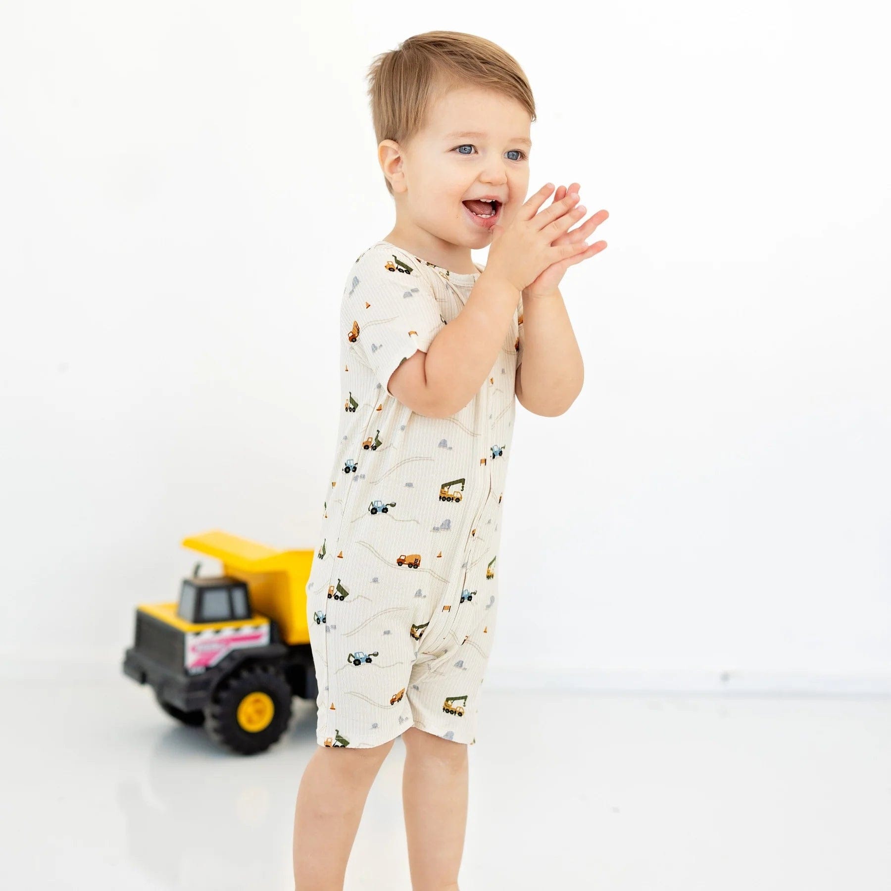 Construction Summer Zip Romper Brave Little Ones Lil Tulips