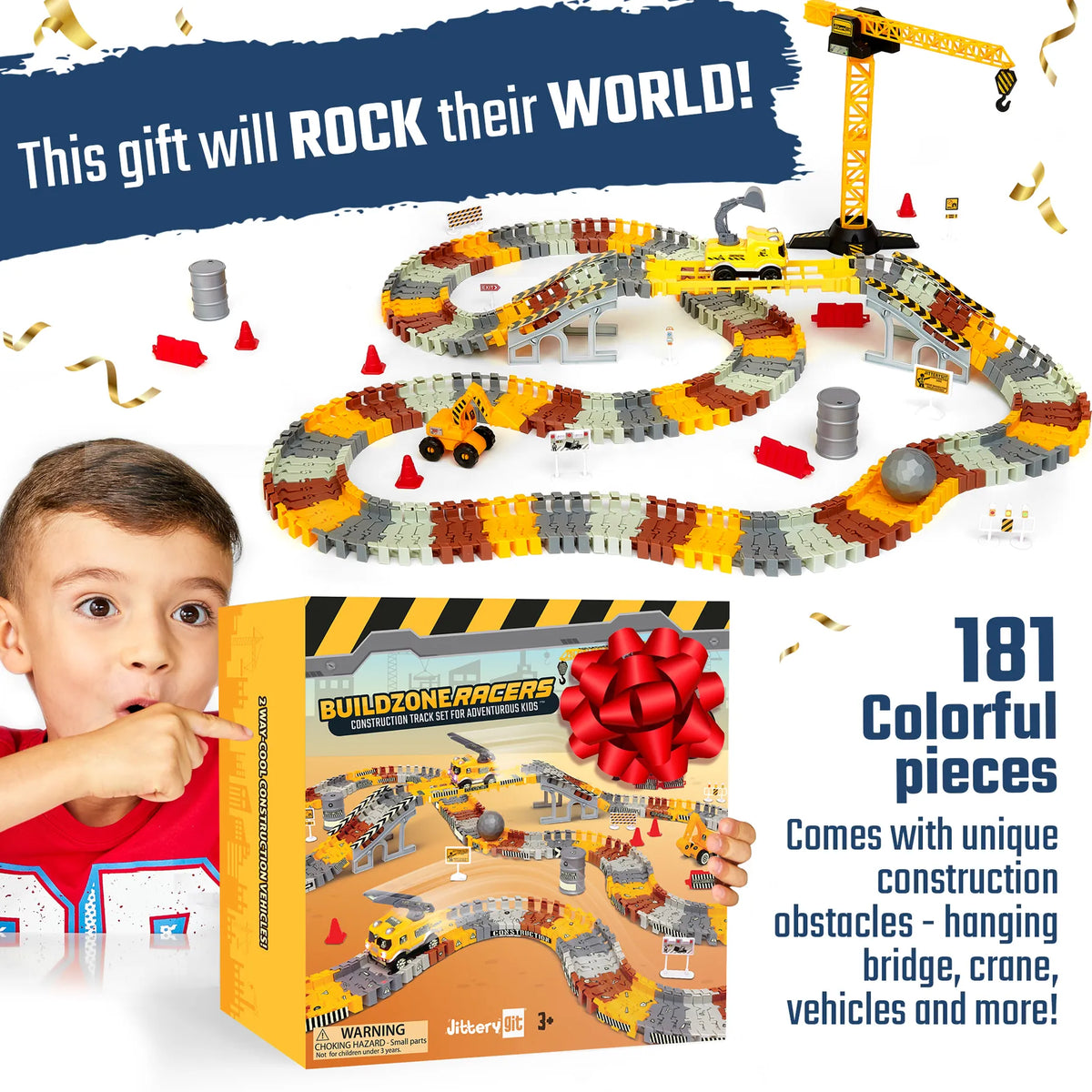 Construction Toy Track Car Set JitteryGit Lil Tulips