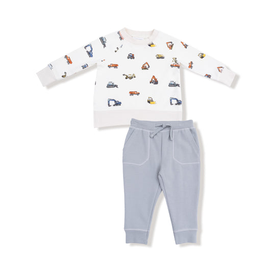Construction Vehicles  French Terry Set Angel Dear Lil Tulips