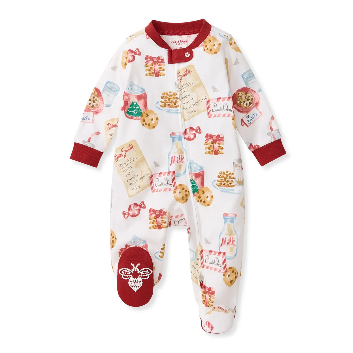 Cookies For Santa Organic Cotton Sleep & Play Footed Burt's Bees Baby Lil Tulips