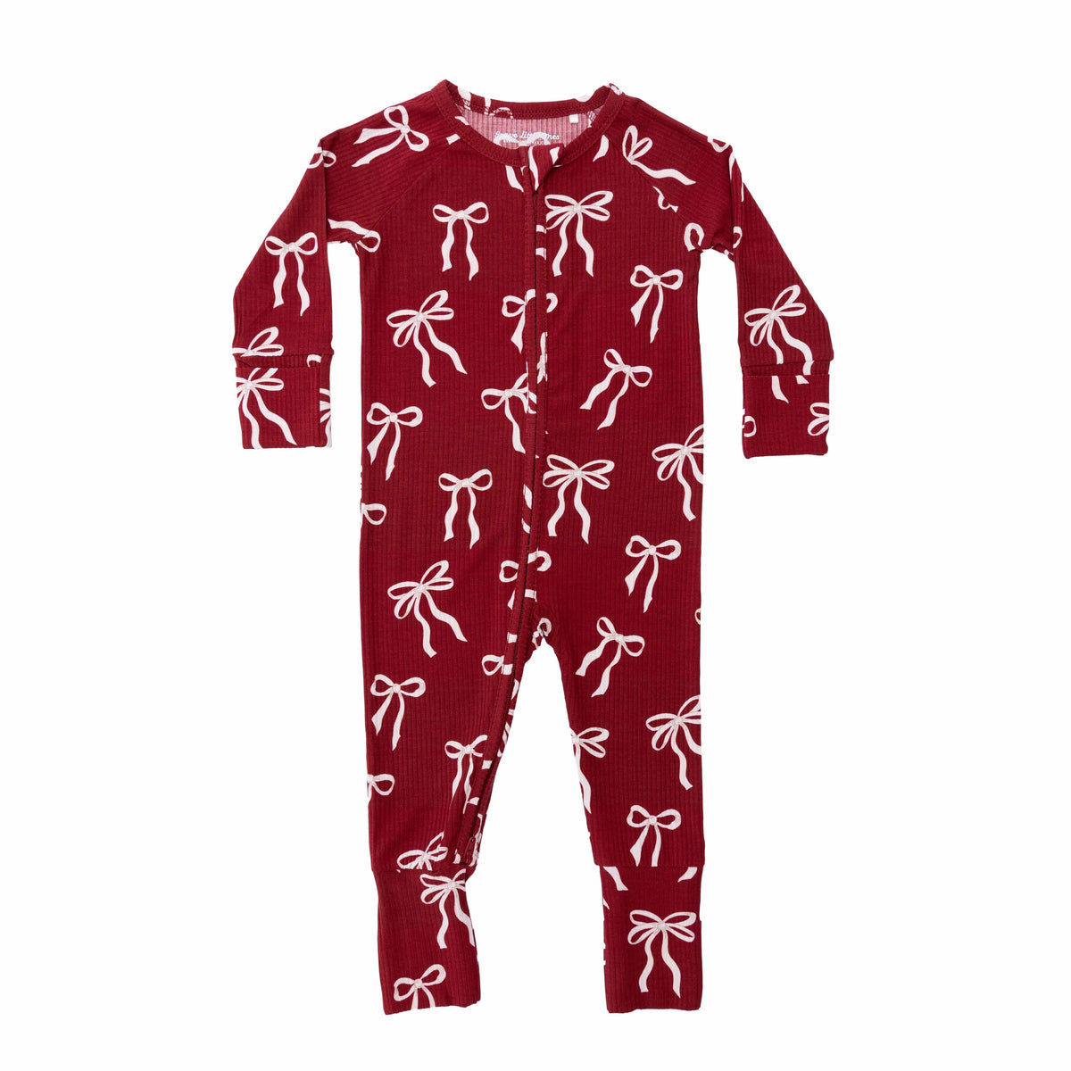 Coquette Bows Red Small Ribbed Zip Romper Brave Little Ones Lil Tulips