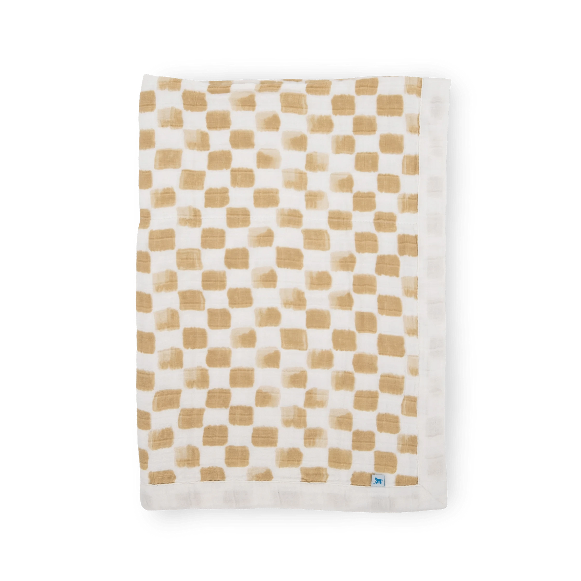 Cotton Muslin Baby Quilt - Adobe Checker Little Unicorn Lil Tulips