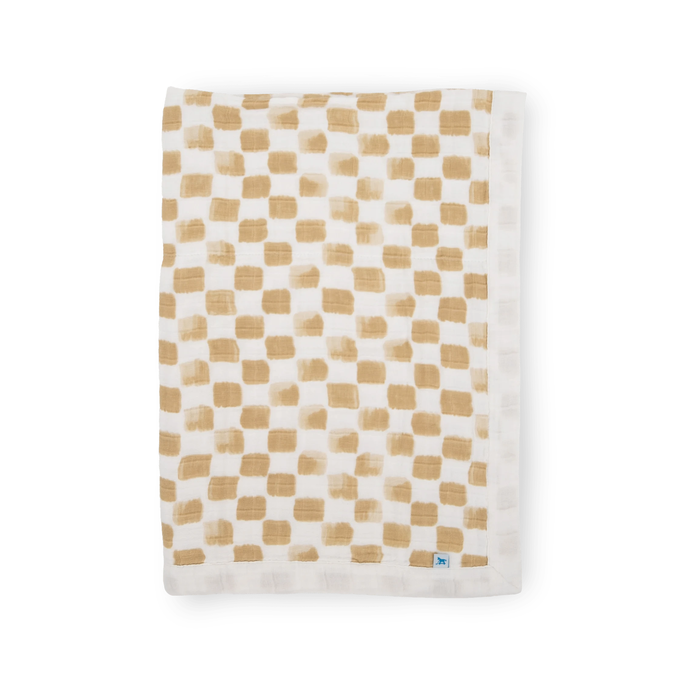 Cotton Muslin Baby Quilt - Adobe Checker Little Unicorn Lil Tulips