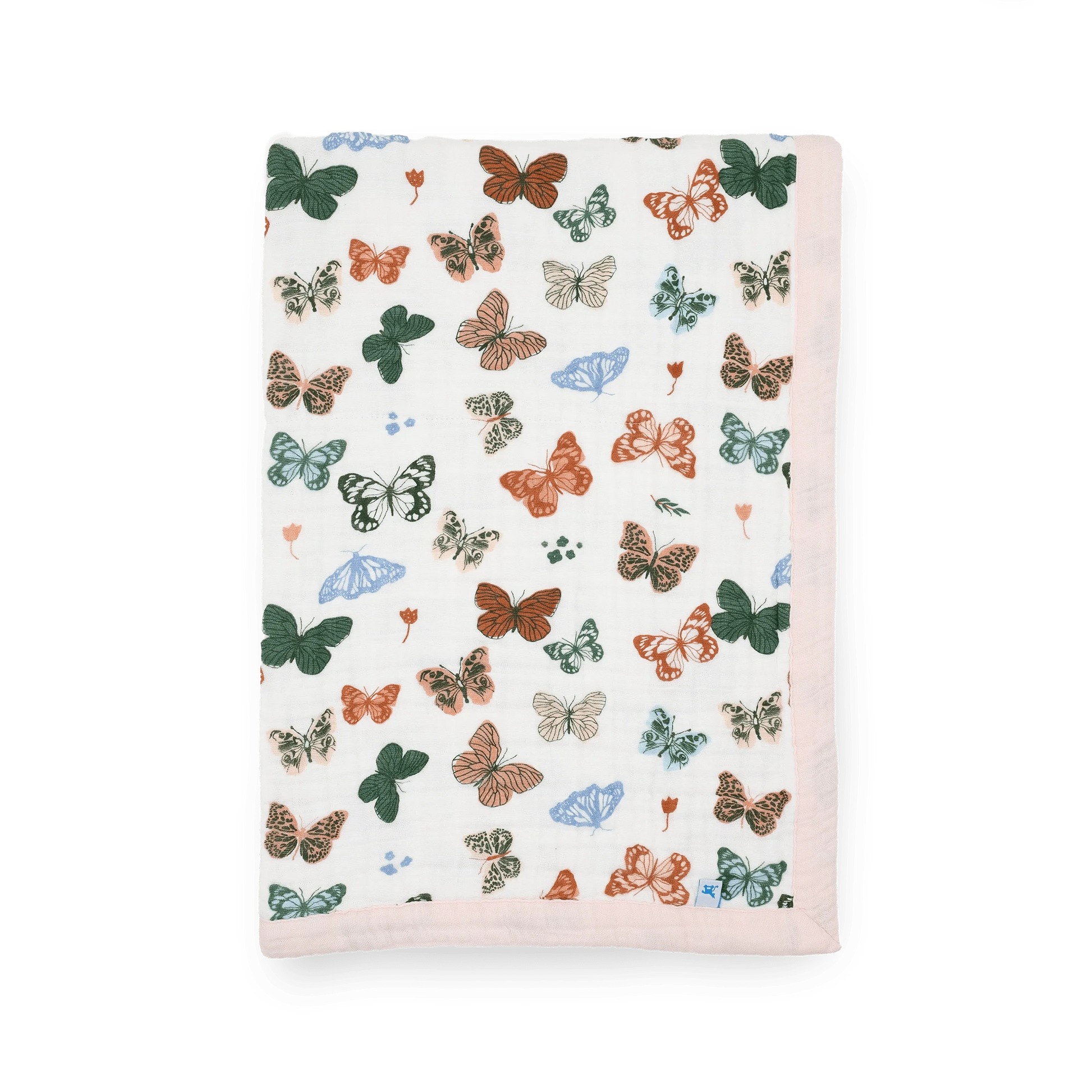 Cotton Muslin Baby Quilt - Butterflies Little Unicorn Lil Tulips