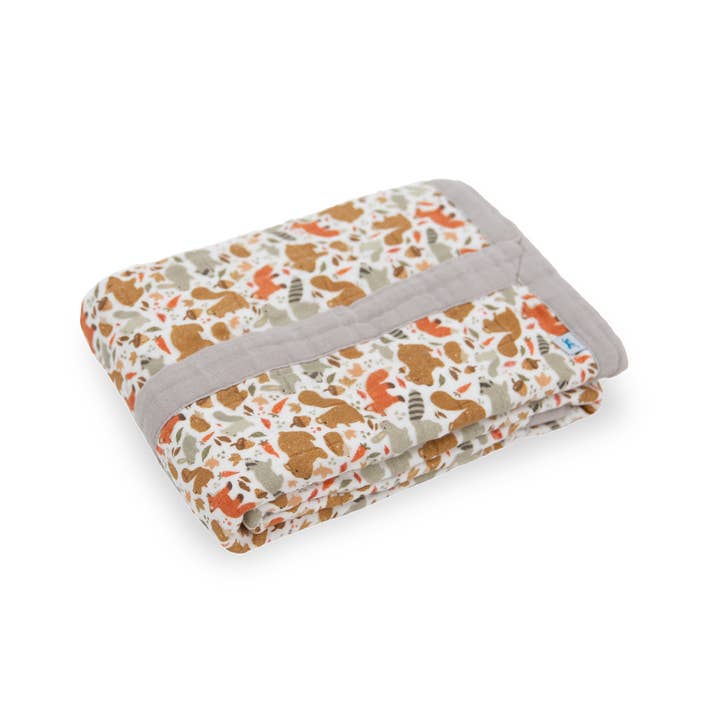 Cotton Muslin Baby Quilt - Fall Friends Little Unicorn Lil Tulips