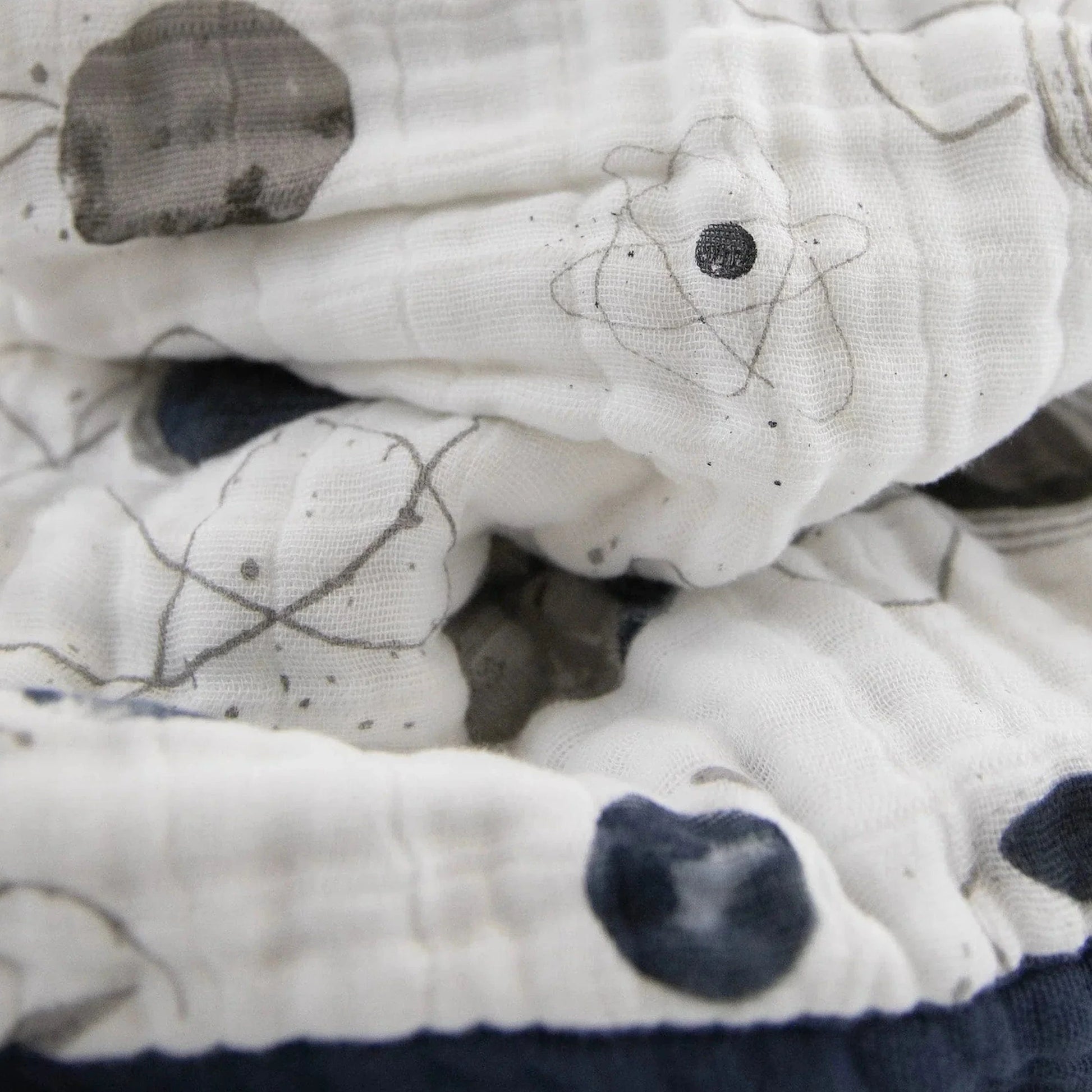 Cotton Muslin Baby Quilt - Planetary Little Unicorn Lil Tulips