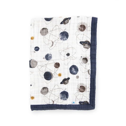 Cotton Muslin Baby Quilt - Planetary Little Unicorn Lil Tulips