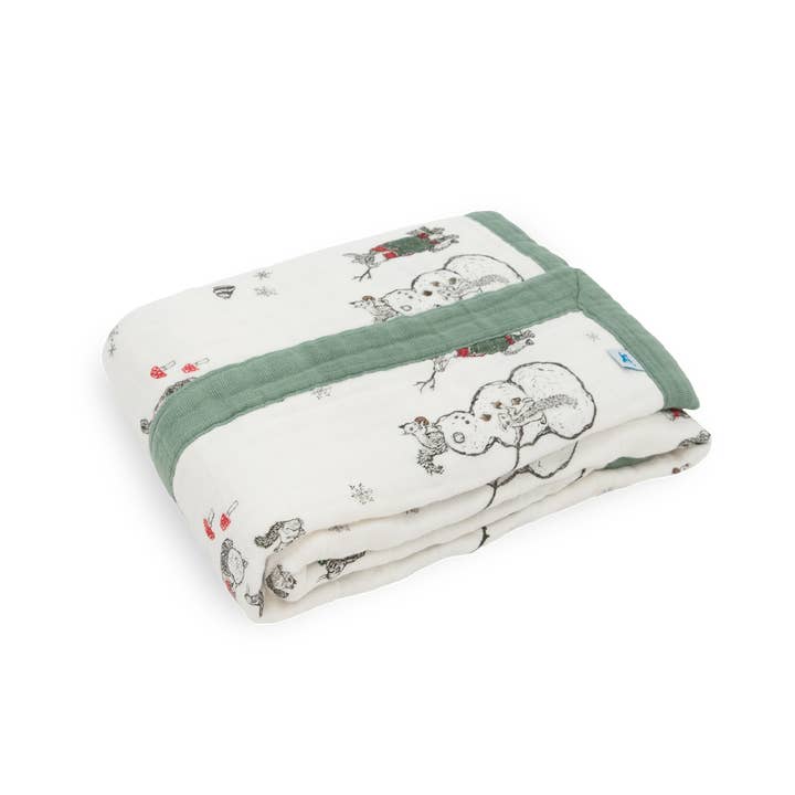 Cotton Muslin Baby Quilt - Snow Day Default Little Unicorn Lil Tulips