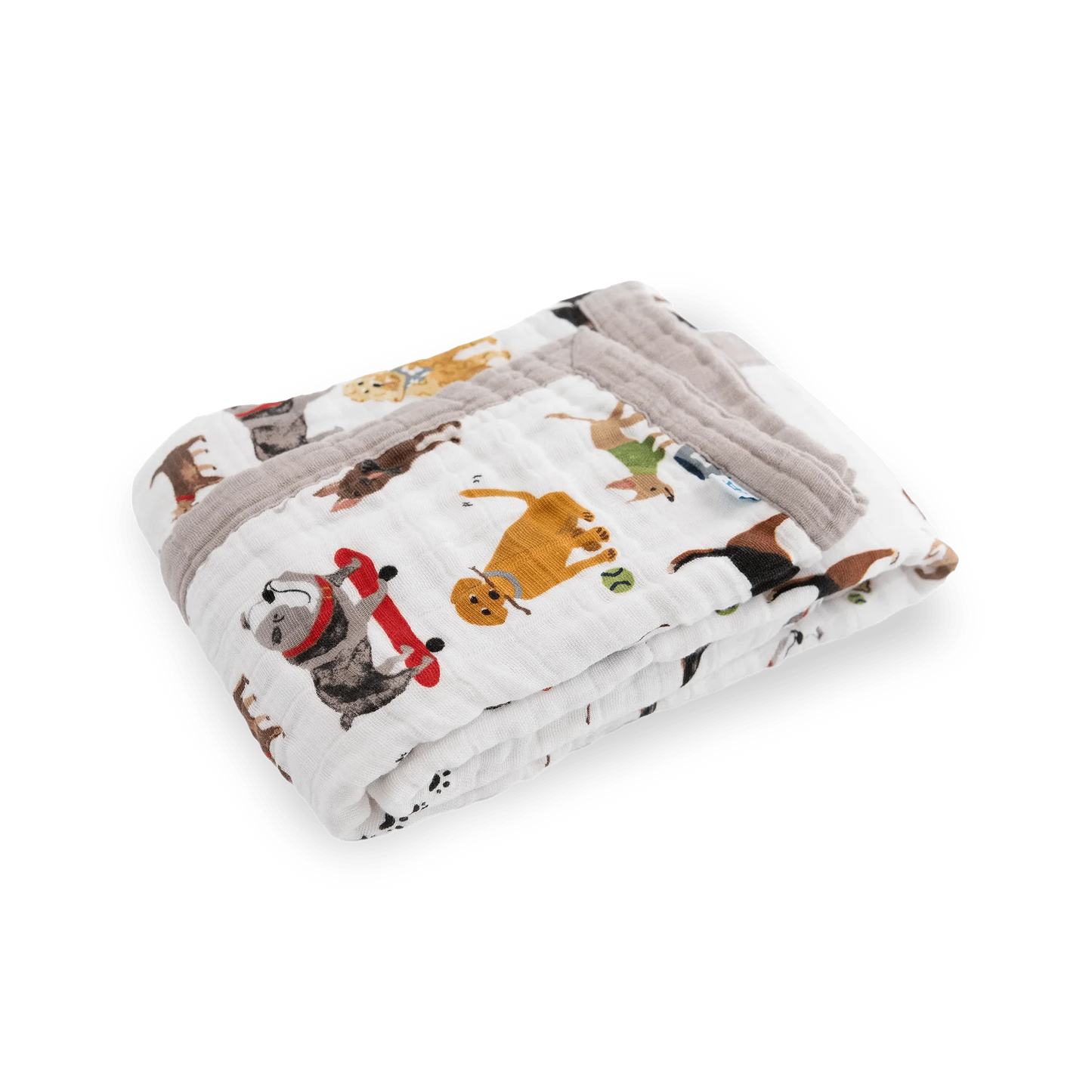 Cotton Muslin Baby Quilt - Woof Little Unicorn Lil Tulips