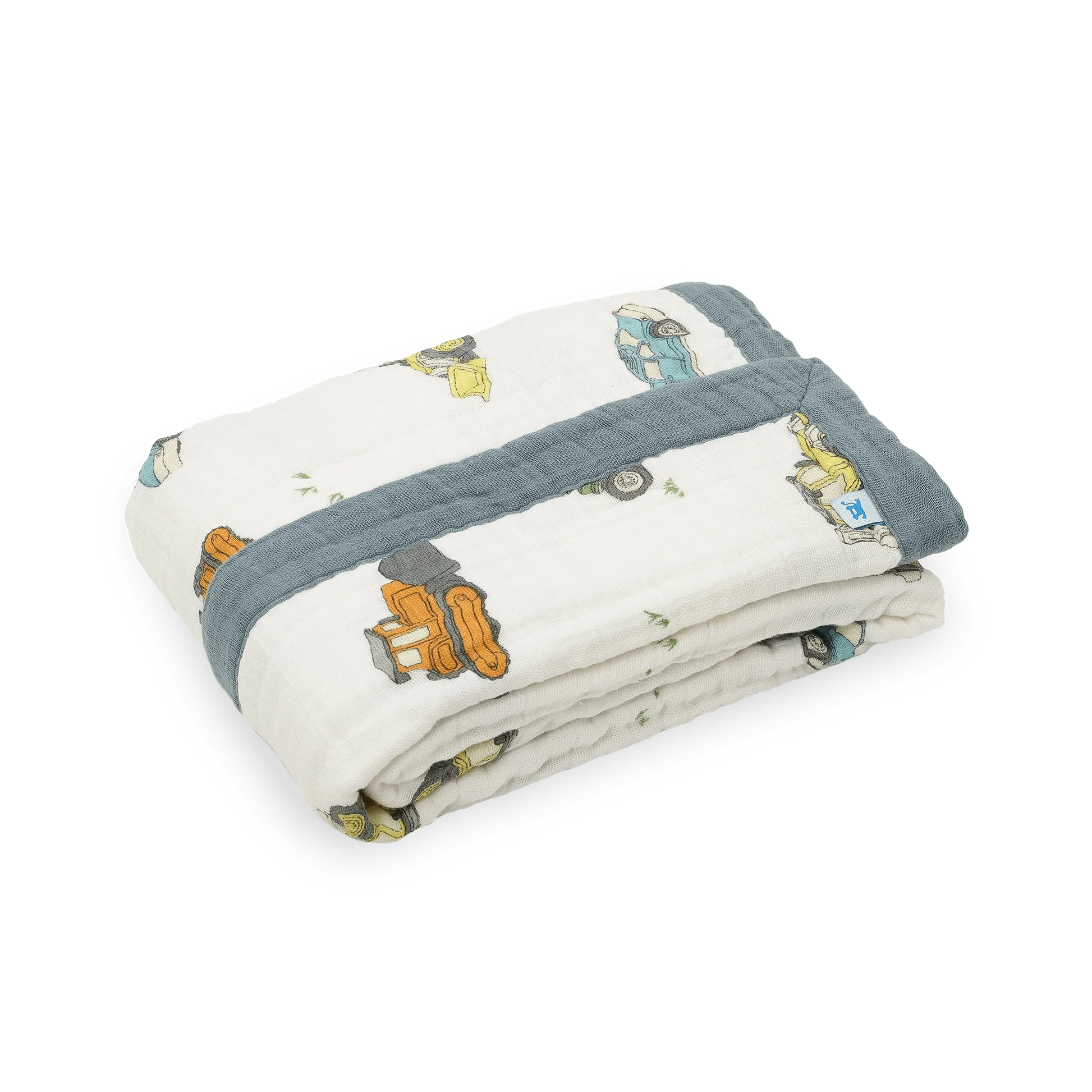 Cotton Muslin Baby Quilt - Work Trucks Little Unicorn Lil Tulips