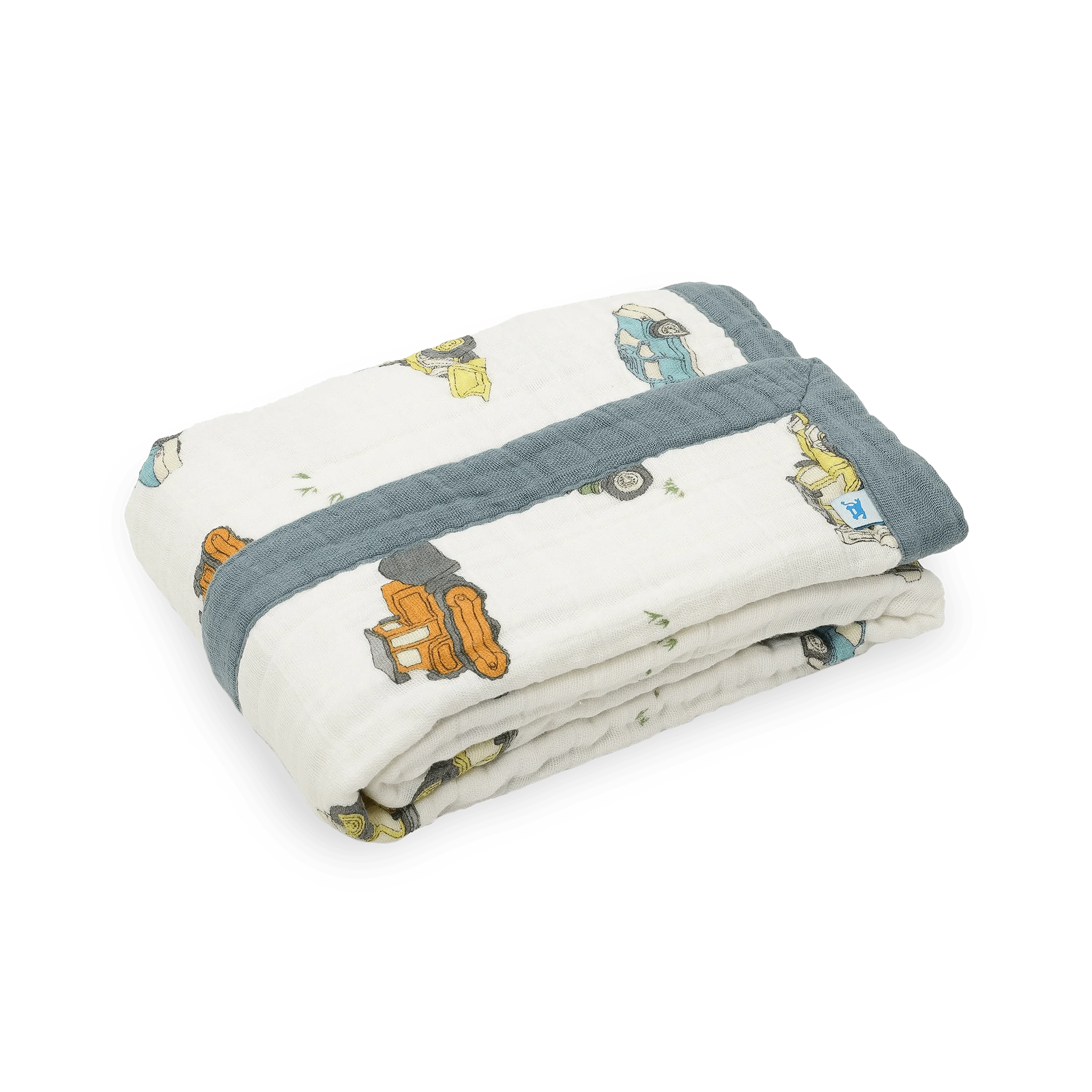 Cotton Muslin Baby Quilt - Work Trucks Little Unicorn Lil Tulips