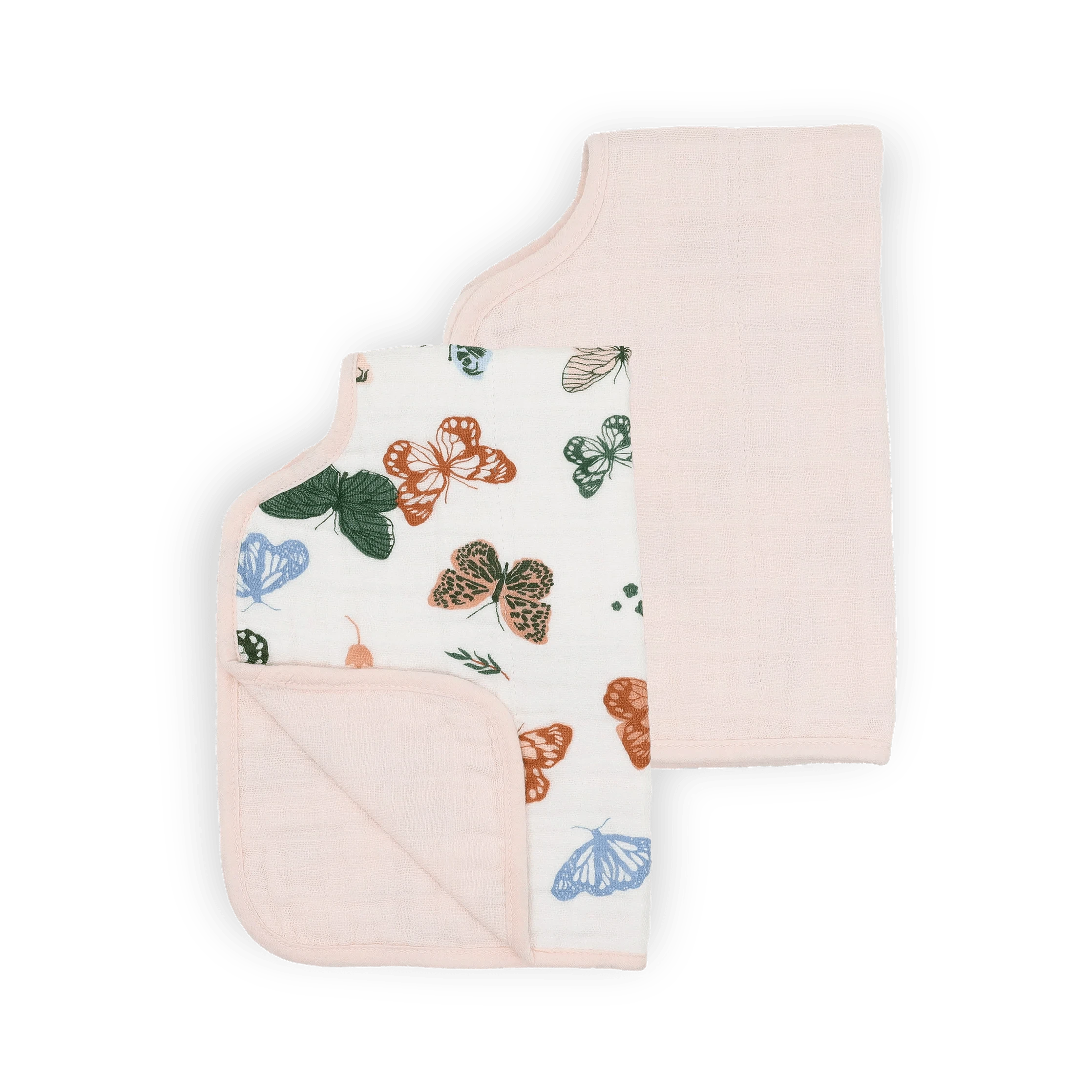 Cotton Muslin Burp Cloth 2 Pack - Butterflies Little Unicorn Lil Tulips