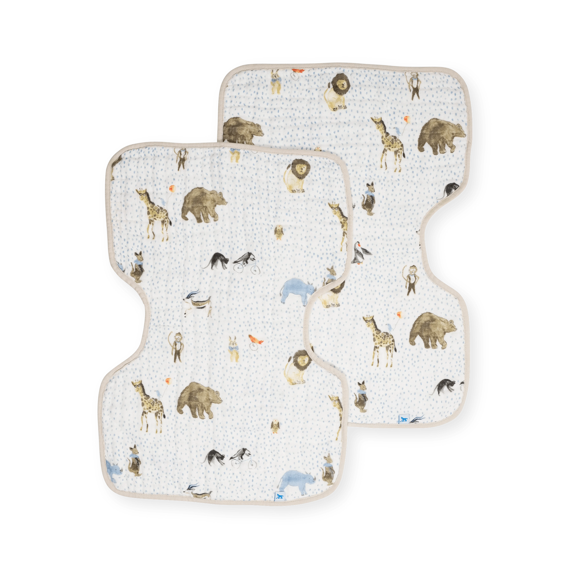 Cotton Muslin Burp Cloth 2 Pack - Party Animals Little Unicorn Lil Tulips