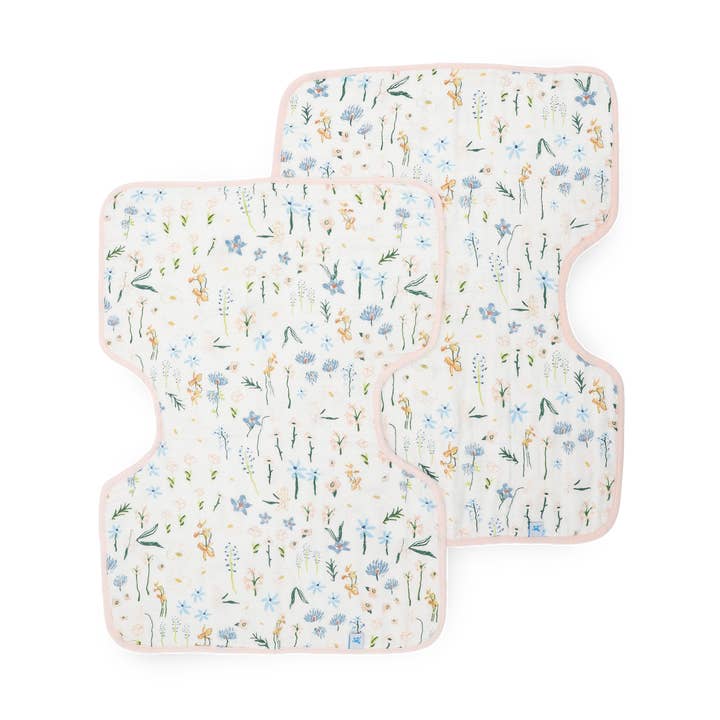 Cotton Muslin Burp Cloth 2 Pack - Pastel Petals Default Little Unicorn Lil Tulips