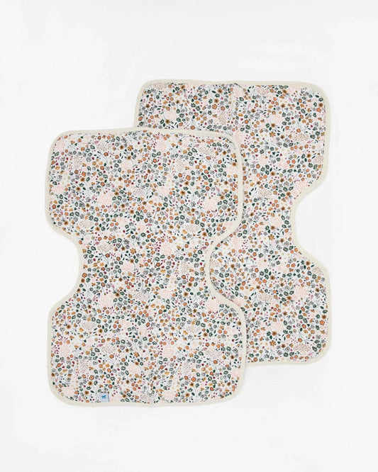 Cotton Muslin Burp Cloth 2 Pack - Pressed Petals Little Unicorn Lil Tulips