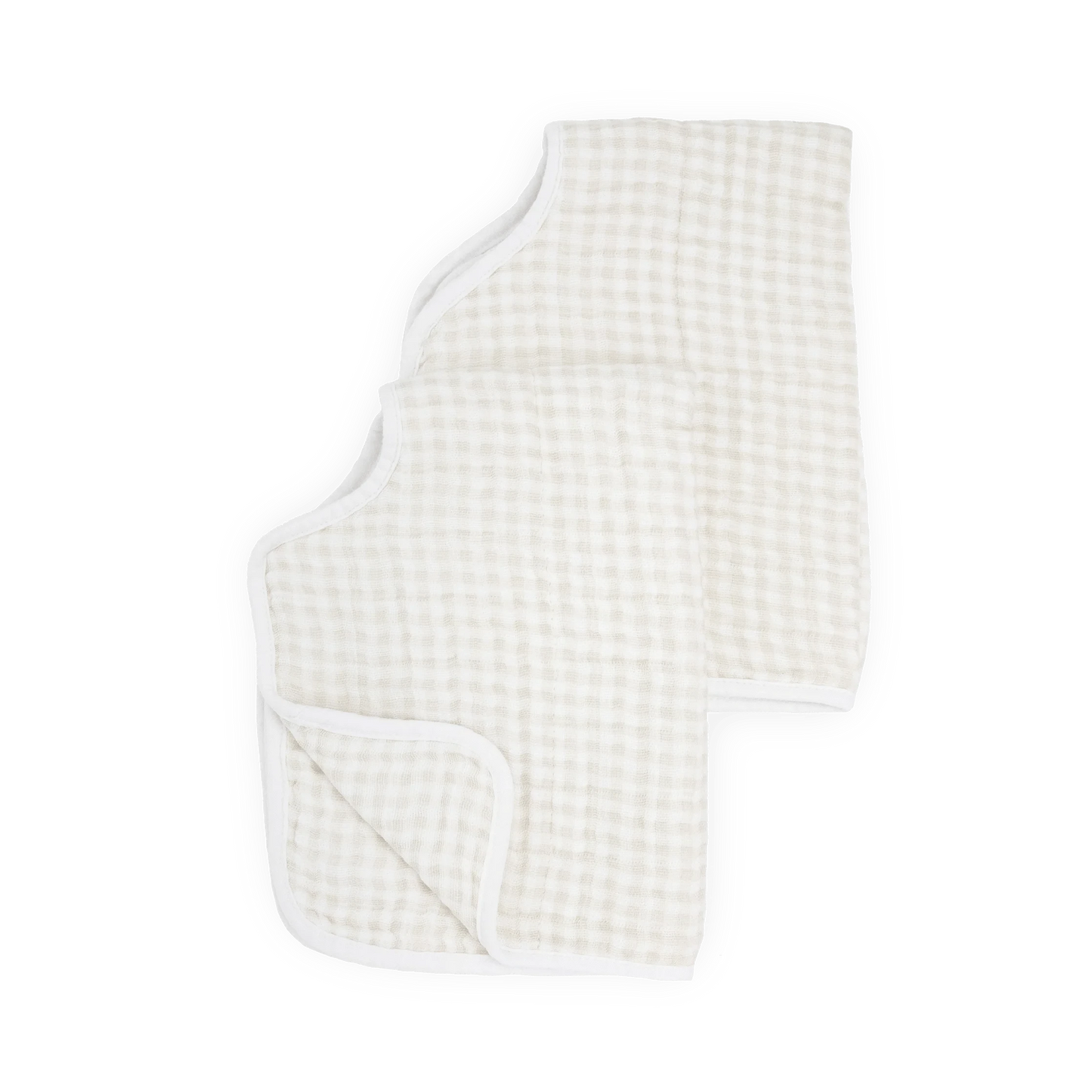 Cotton Muslin Burp Cloth 2 Pack - Tan Gingham Little Unicorn Lil Tulips