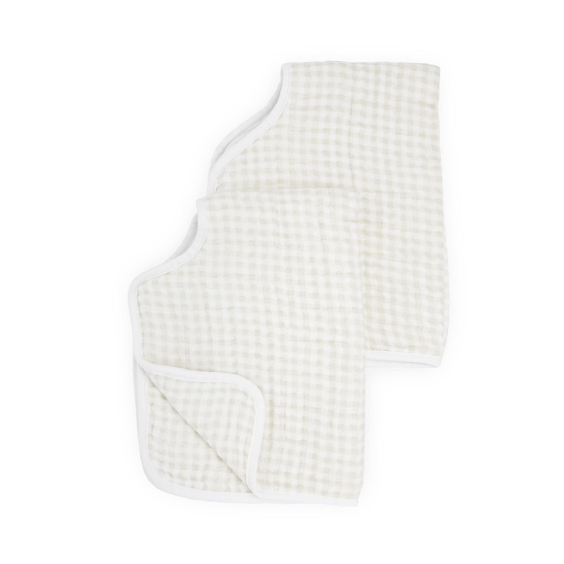 Cotton Muslin Burp Cloth 2 Pack - Tan Gingham Little Unicorn Lil Tulips