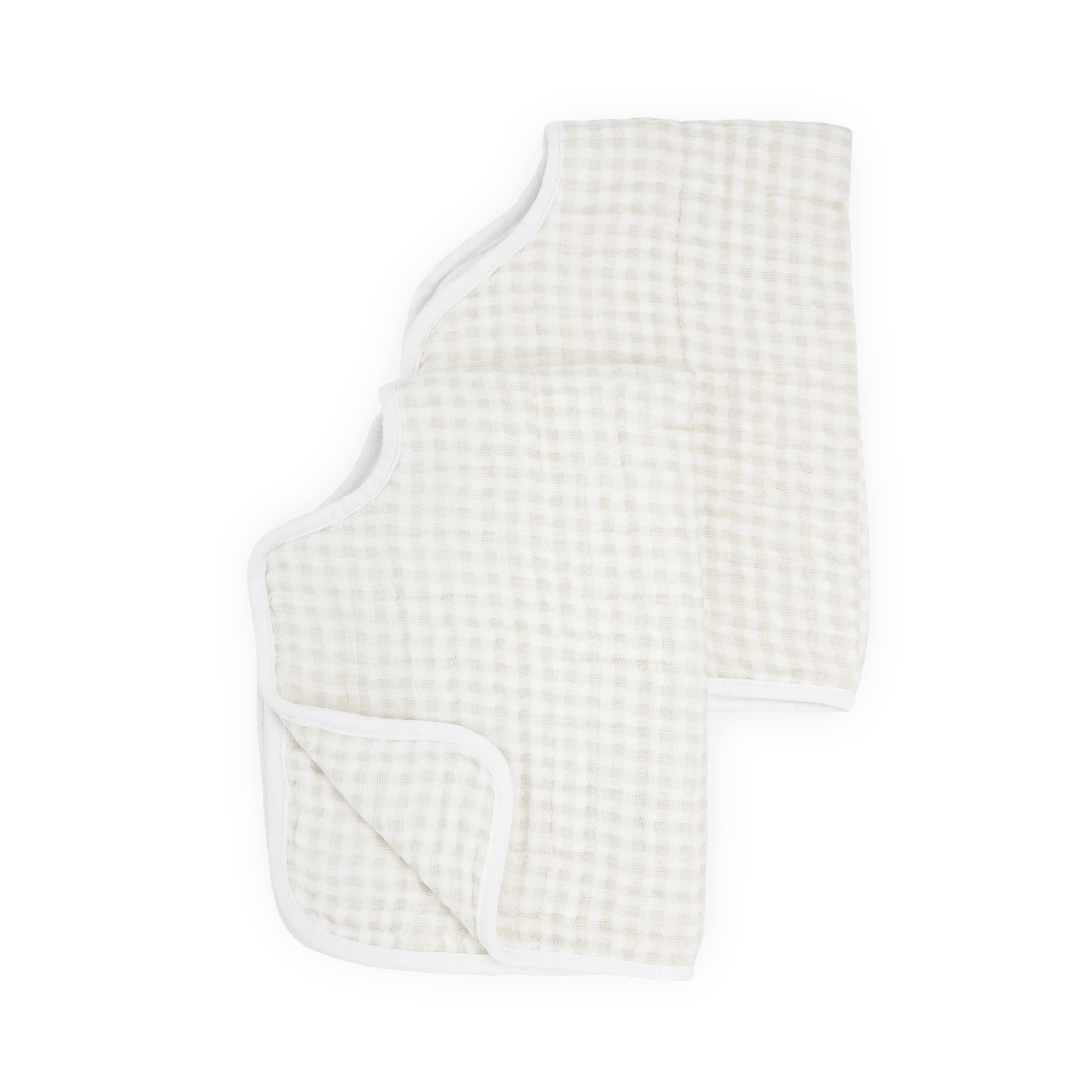Cotton Muslin Burp Cloth 2 Pack - Tan Gingham Little Unicorn Lil Tulips