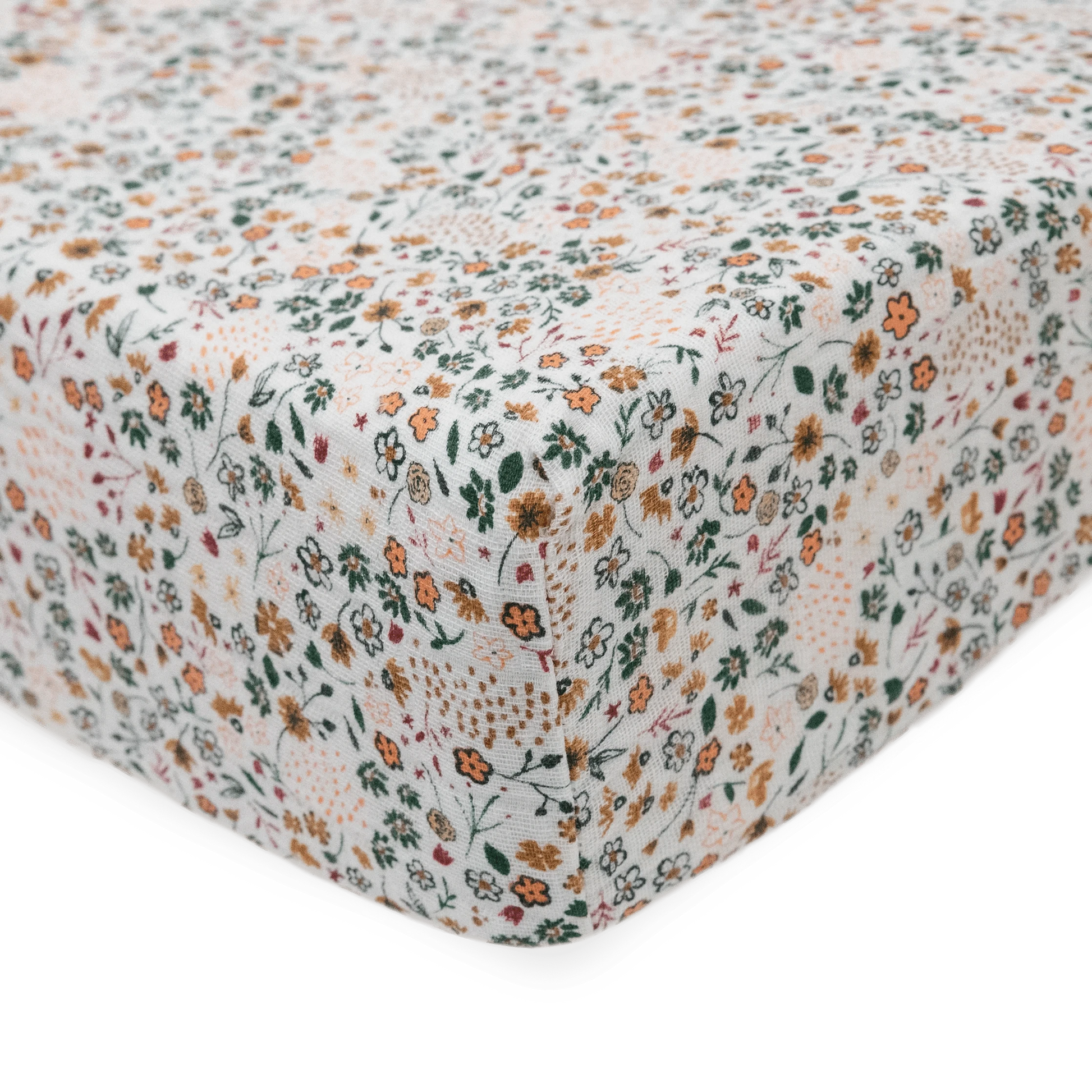Cotton Muslin Changing Pad Cover - Pressed Petals Little Unicorn Lil Tulips