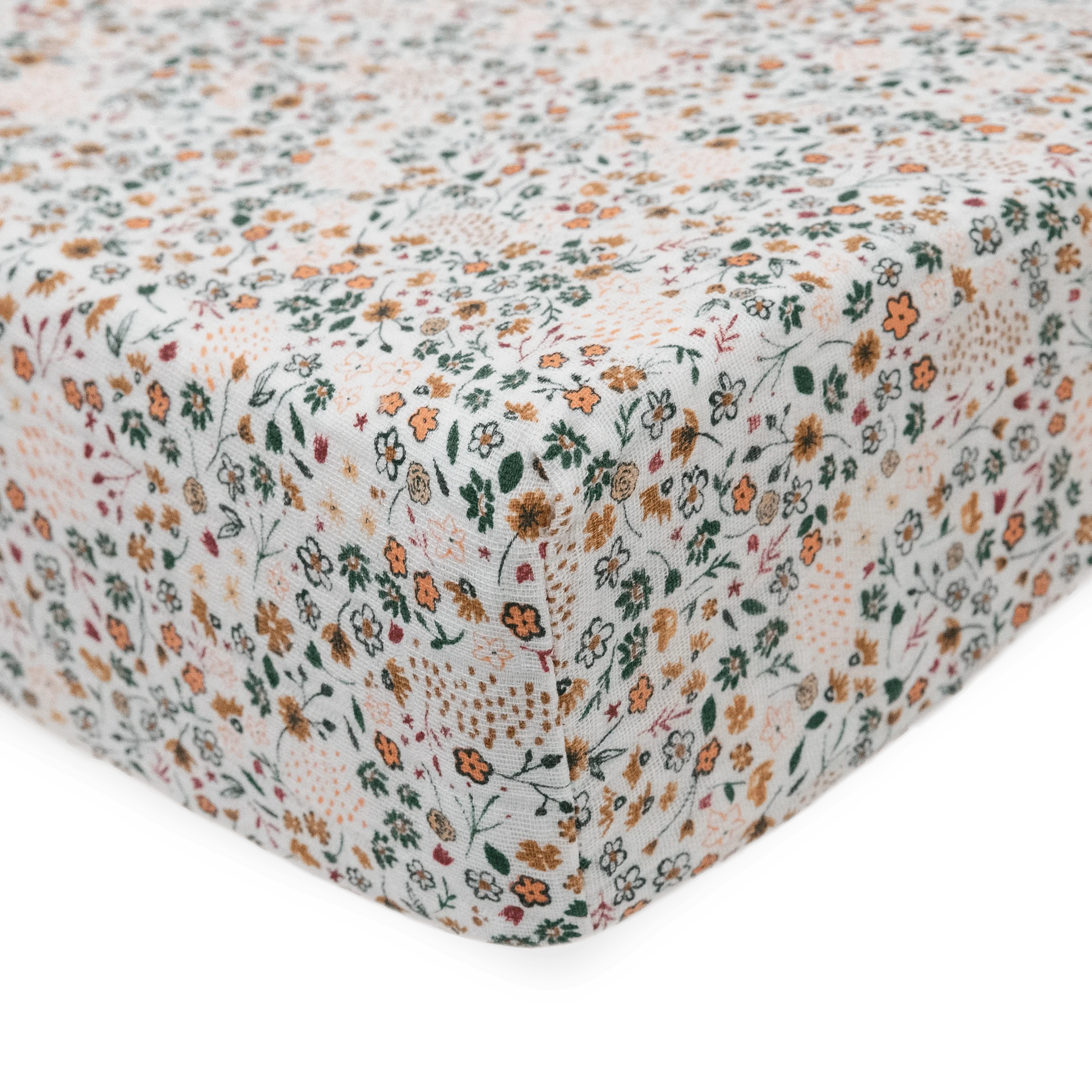 Cotton Muslin Changing Pad Cover - Pressed Petals Little Unicorn Lil Tulips