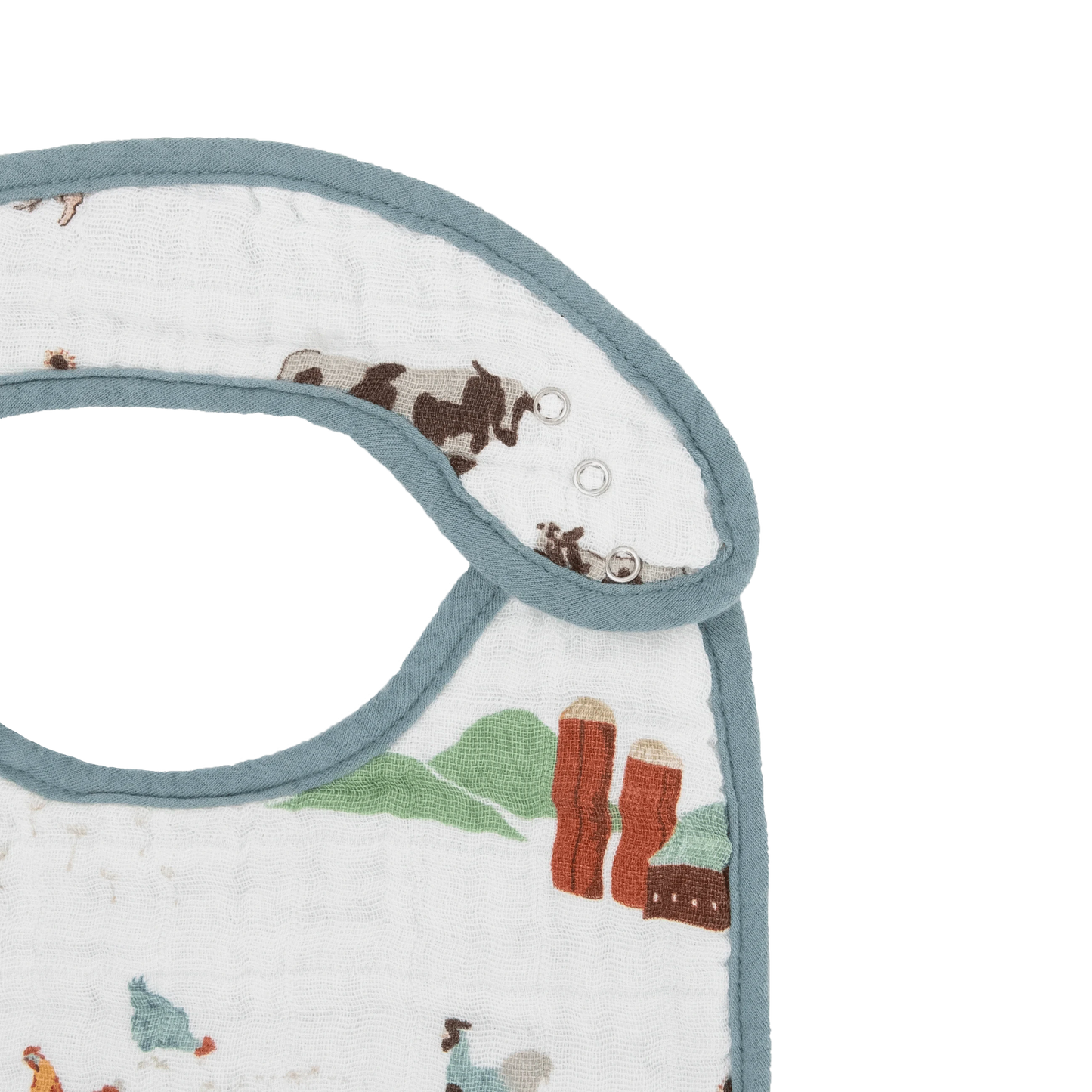 Cotton Muslin Classic Bib 3 Pack - Farmyard Little Unicorn Lil Tulips