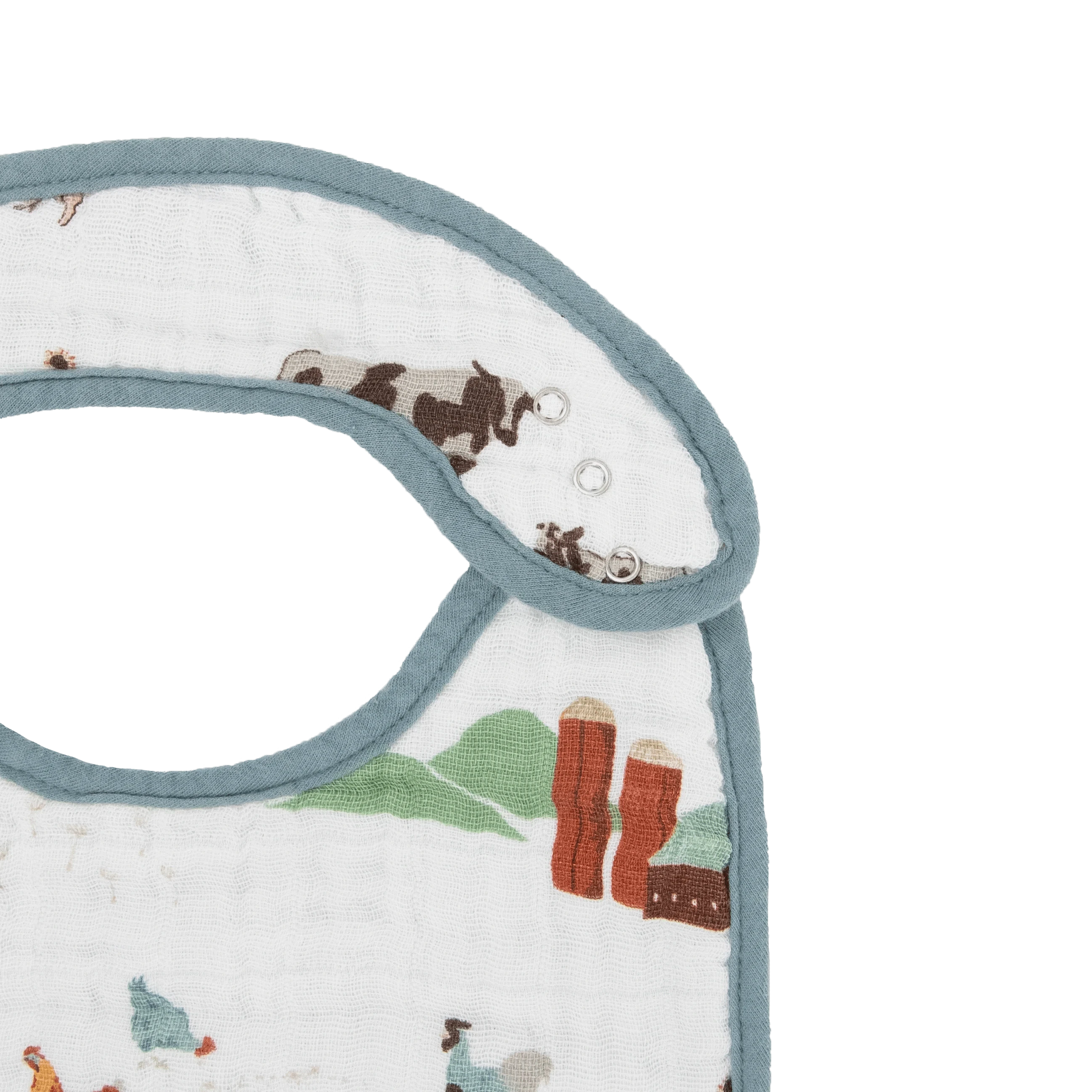 Cotton Muslin Classic Bib 3 Pack - Farmyard Little Unicorn Lil Tulips
