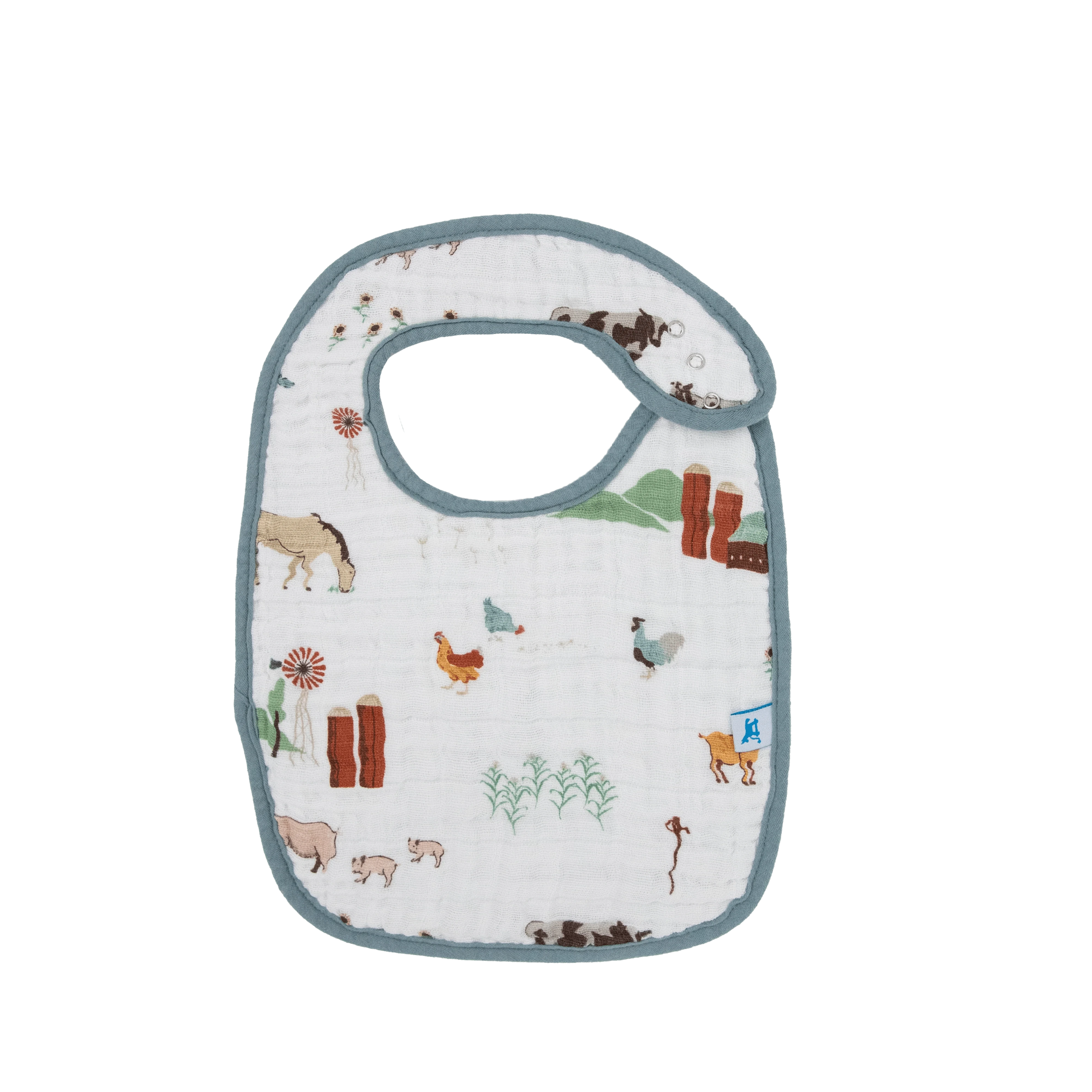 Cotton Muslin Classic Bib 3 Pack - Farmyard Little Unicorn Lil Tulips
