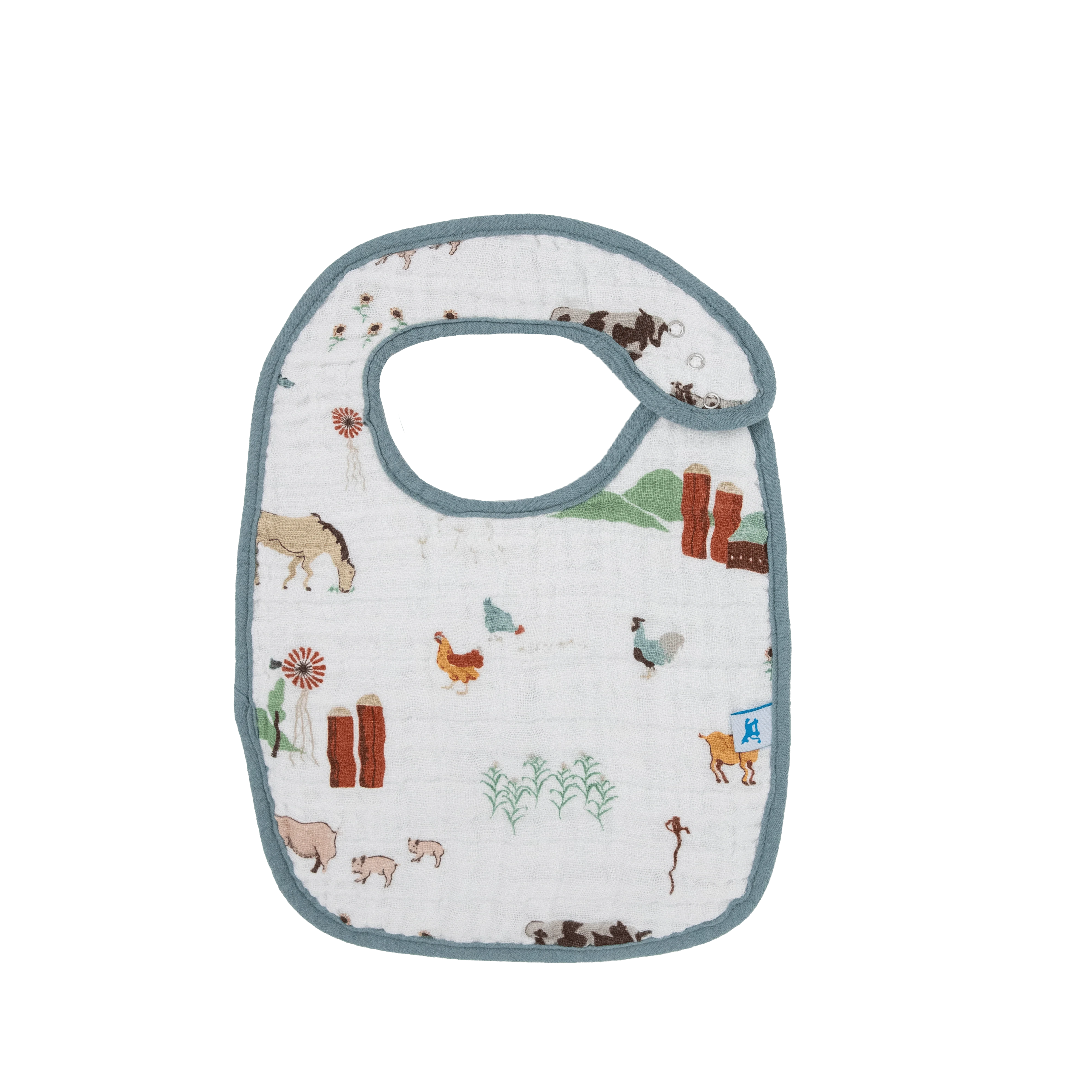 Cotton Muslin Classic Bib 3 Pack - Farmyard Little Unicorn Lil Tulips