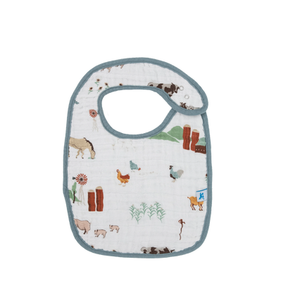 Cotton Muslin Classic Bib 3 Pack - Farmyard Little Unicorn Lil Tulips