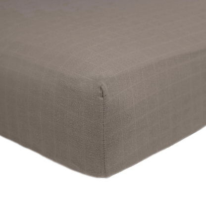 Cotton Muslin Crib Sheet - Mocha Little Unicorn Lil Tulips
