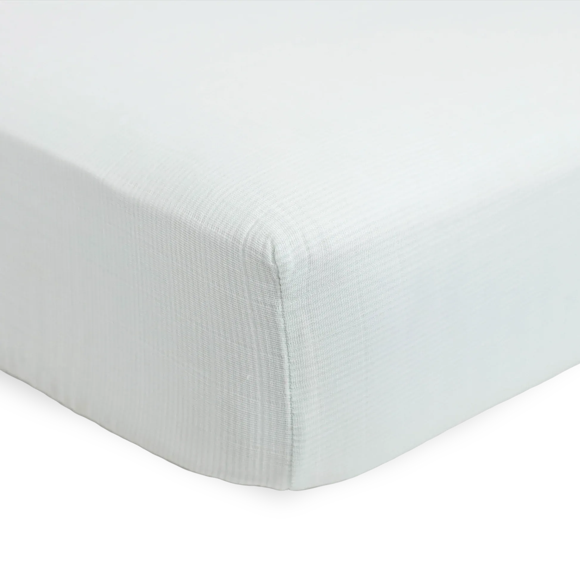 Cotton Muslin Crib Sheet - Pale Pinstripe Little Unicorn Lil Tulips