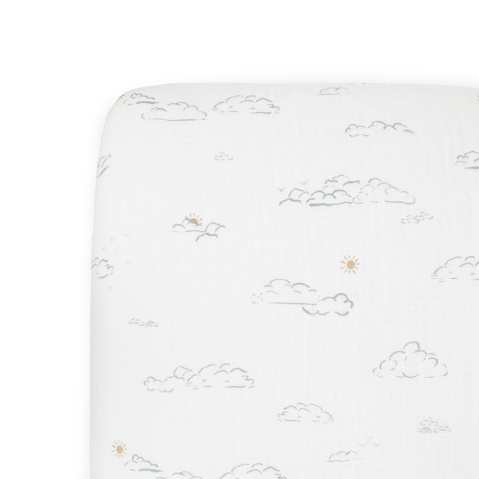 Cotton Muslin Crib Sheet - Partly Cloudy Little Unicorn Lil Tulips
