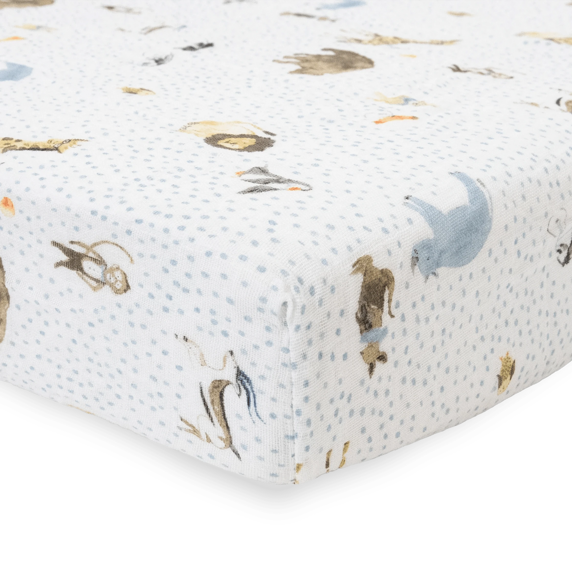 Cotton Muslin Crib Sheet - Party Animals Little Unicorn Lil Tulips