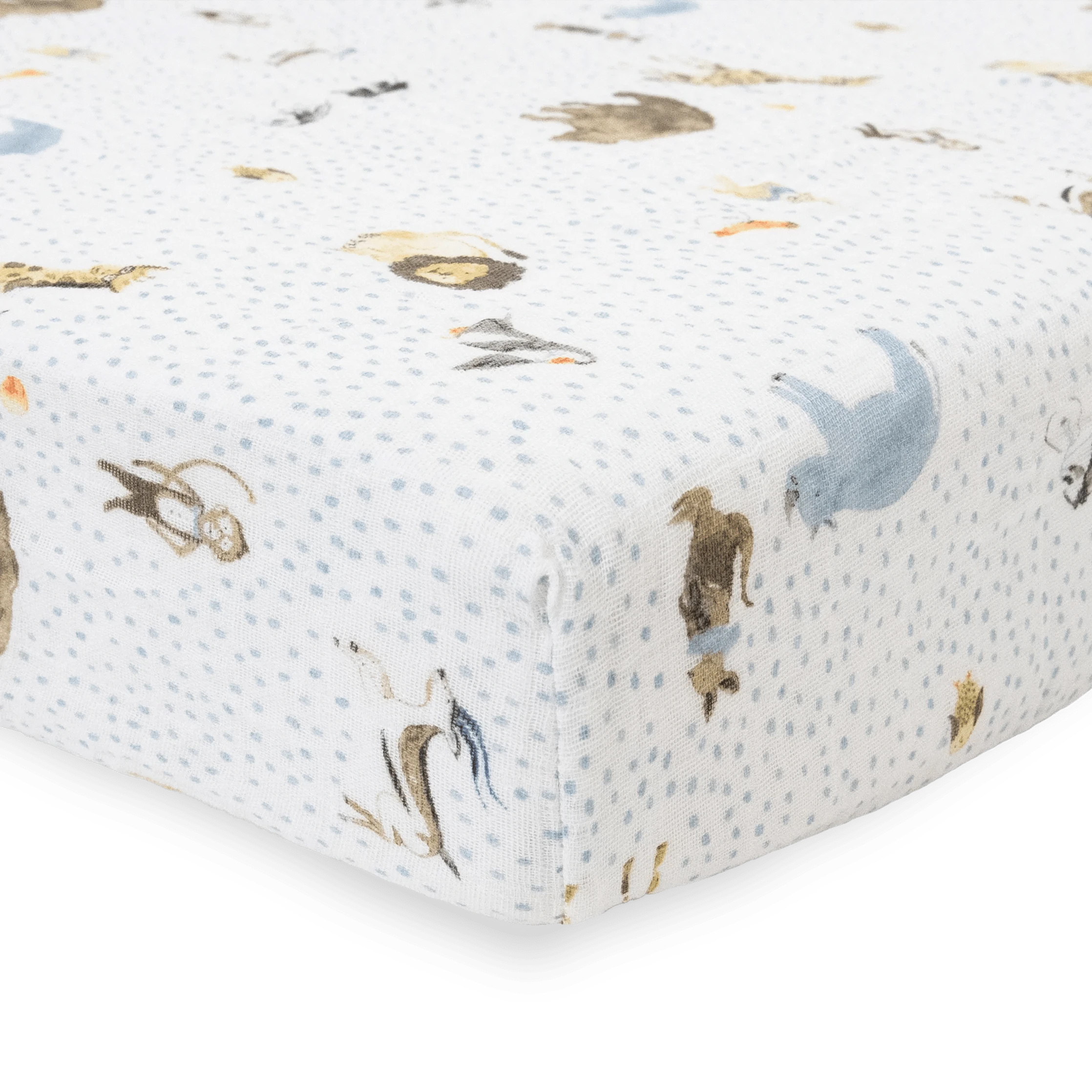 Cotton Muslin Crib Sheet - Party Animals Little Unicorn Lil Tulips