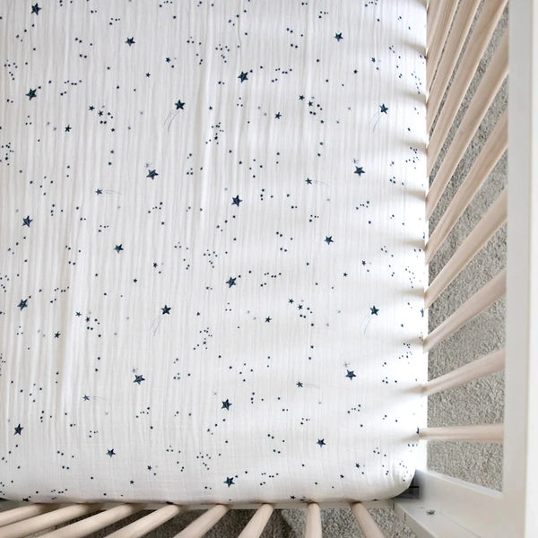 Cotton Muslin Crib Sheet - Shooting Stars Little Unicorn Lil Tulips