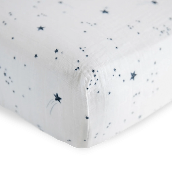 Cotton Muslin Crib Sheet - Shooting Stars Little Unicorn Lil Tulips