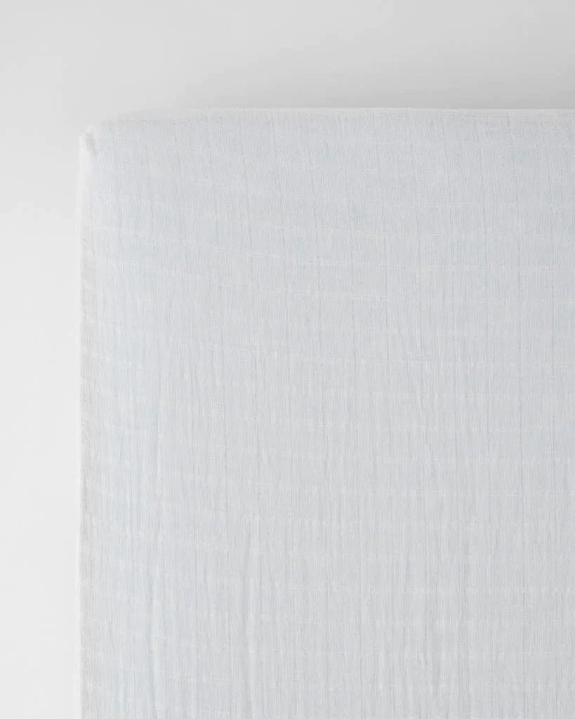 Cotton Muslin Crib Sheet - White Little Unicorn Lil Tulips