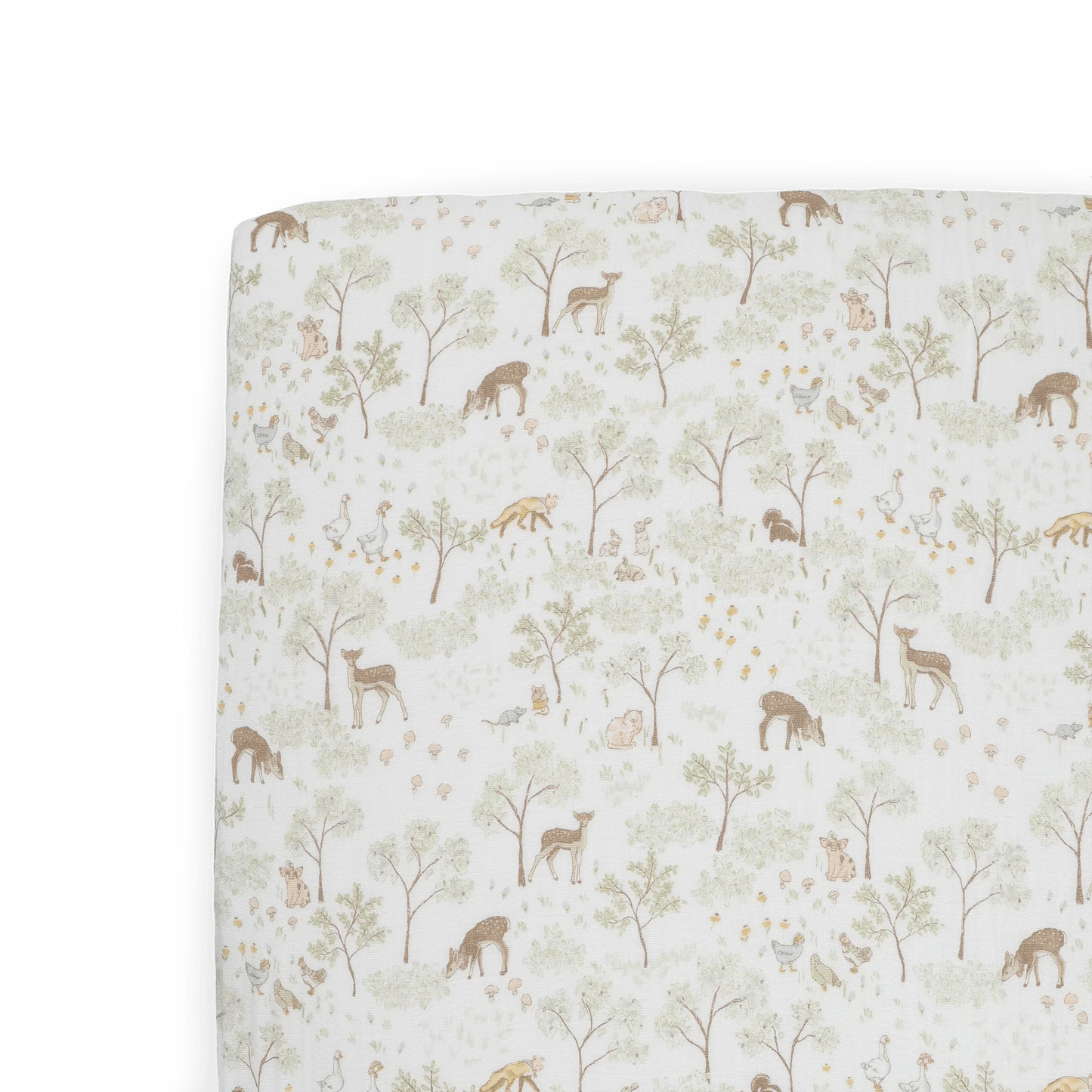 Cotton Muslin Crib Sheet - Woodland Friends Little Unicorn Lil Tulips