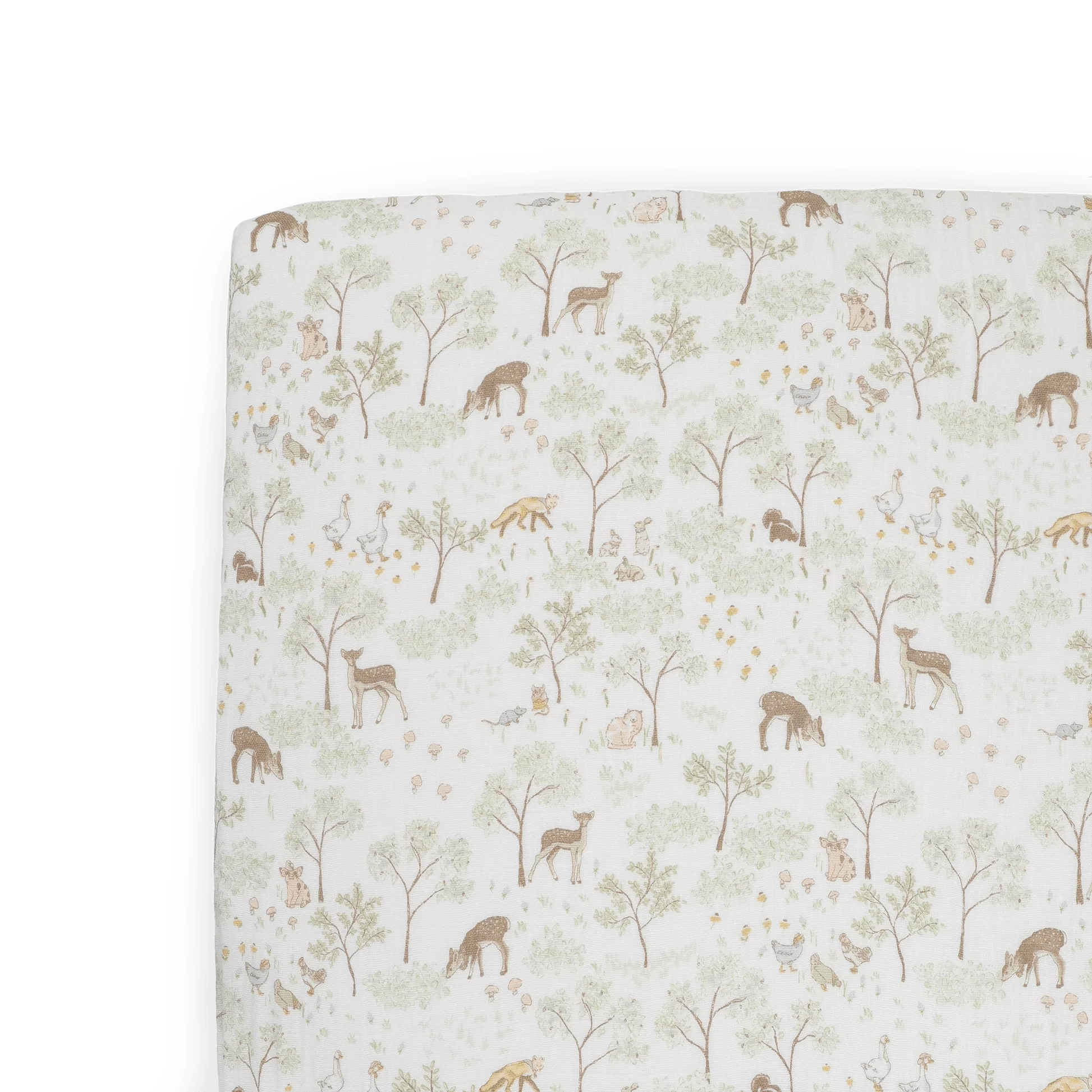 Cotton Muslin Crib Sheet - Woodland Friends Little Unicorn Lil Tulips