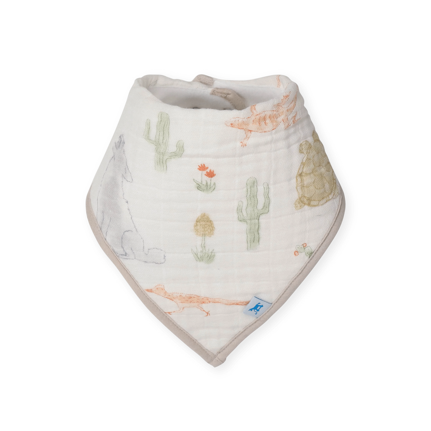 Cotton Muslin + Fleece Bandana Bib 4 Pack - Adobe Checker Little Unicorn Lil Tulips