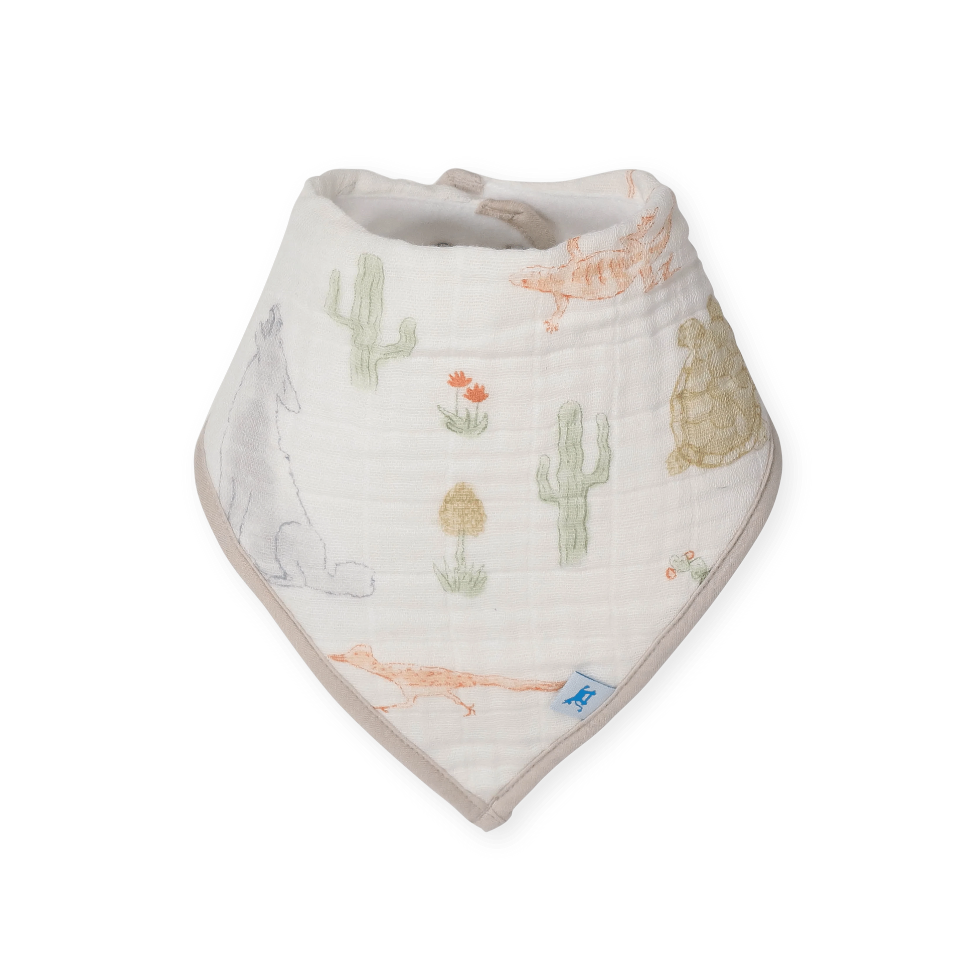 Cotton Muslin + Fleece Bandana Bib 4 Pack - Adobe Checker Little Unicorn Lil Tulips