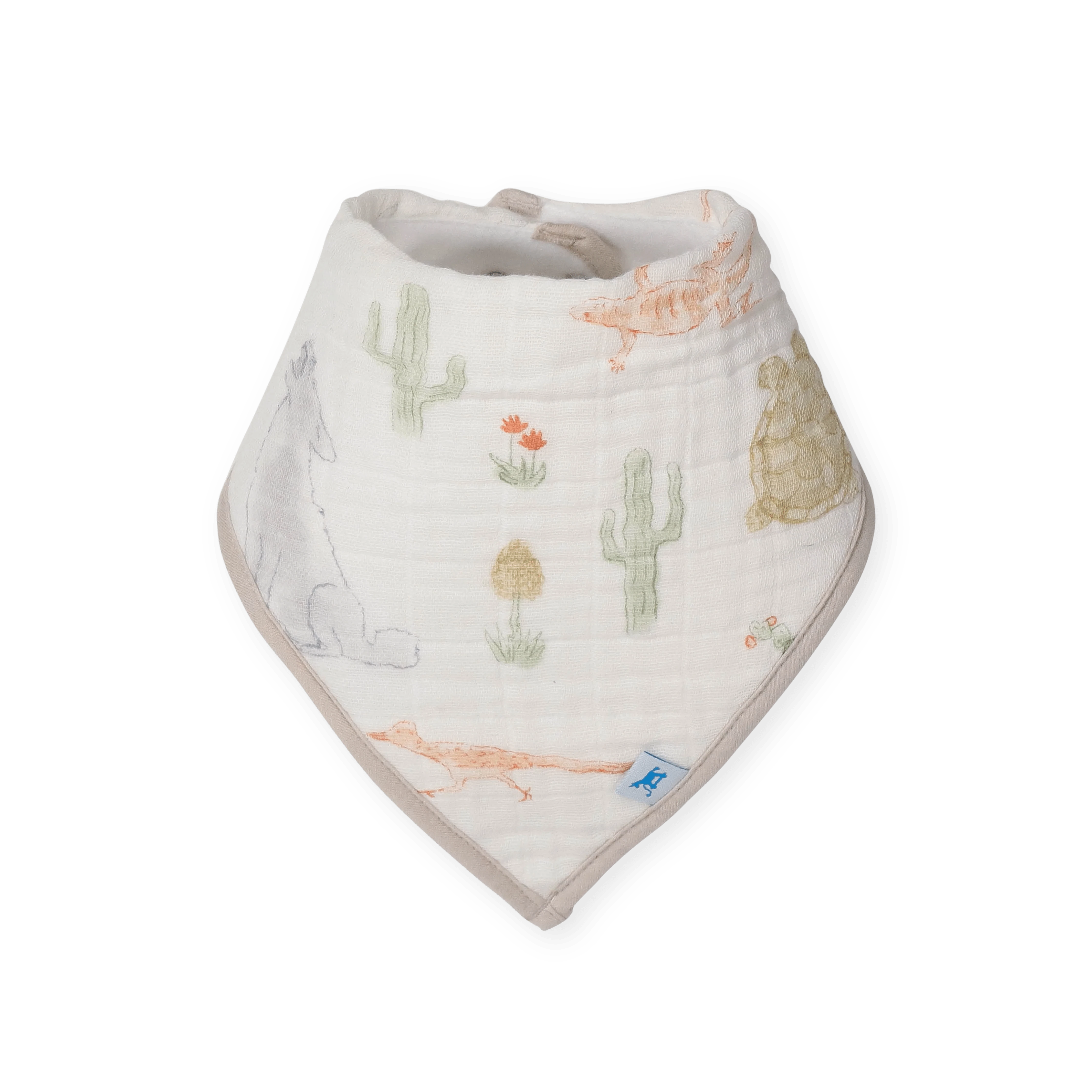 Cotton Muslin + Fleece Bandana Bib 4 Pack - Adobe Checker Little Unicorn Lil Tulips