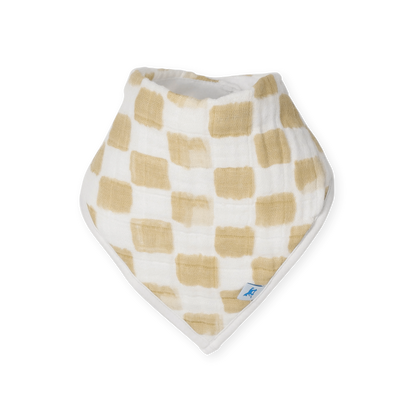 Cotton Muslin + Fleece Bandana Bib 4 Pack - Adobe Checker Little Unicorn Lil Tulips