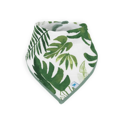 Cotton Muslin + Fleece Bandana Bib 4 Pack - Dino Friends Little Unicorn Lil Tulips